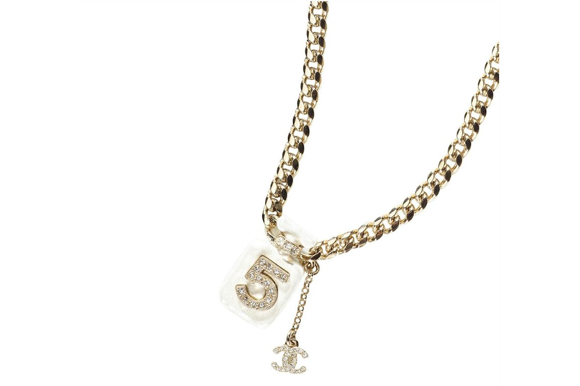 Chanel Metal/Diamantes Necklace Gold/Pearly White/Crystal